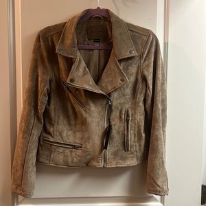 NWT BLANK NYC Suede Moto Jacket in Sand Stoner